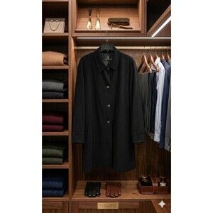 London Fog Mens Black Car Coat Jacket XL/XXL 2XL 58" Chest 40"Length Classic Top